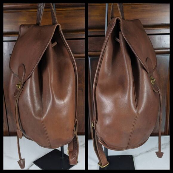 Coach 90s British Tan Leather Rucksack Backpack 9943. - Picture 3 of 12